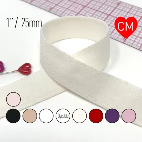 1" (25mm) Plush Soft Matte Elastic, Stretch Trim- 2 Yards