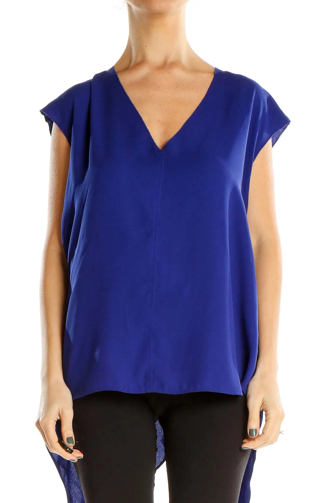 Blue High Low All Day Wear Blouse