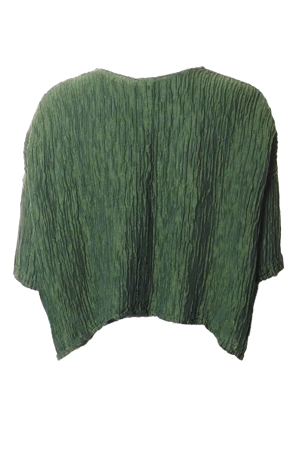 Boxy Crinkle Silk Jacket Green