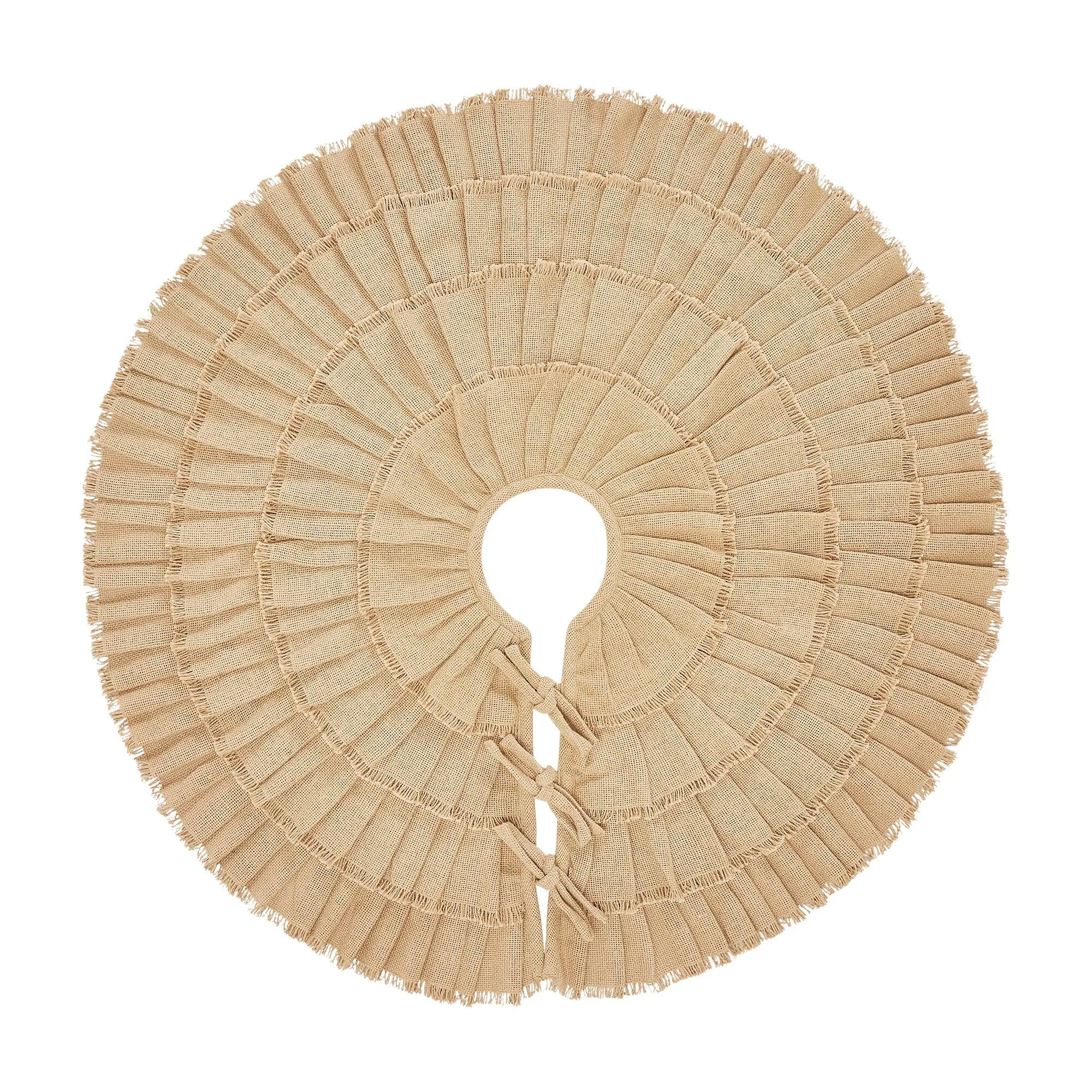 Burlap Natural Ruffled Tree Skirt 36"