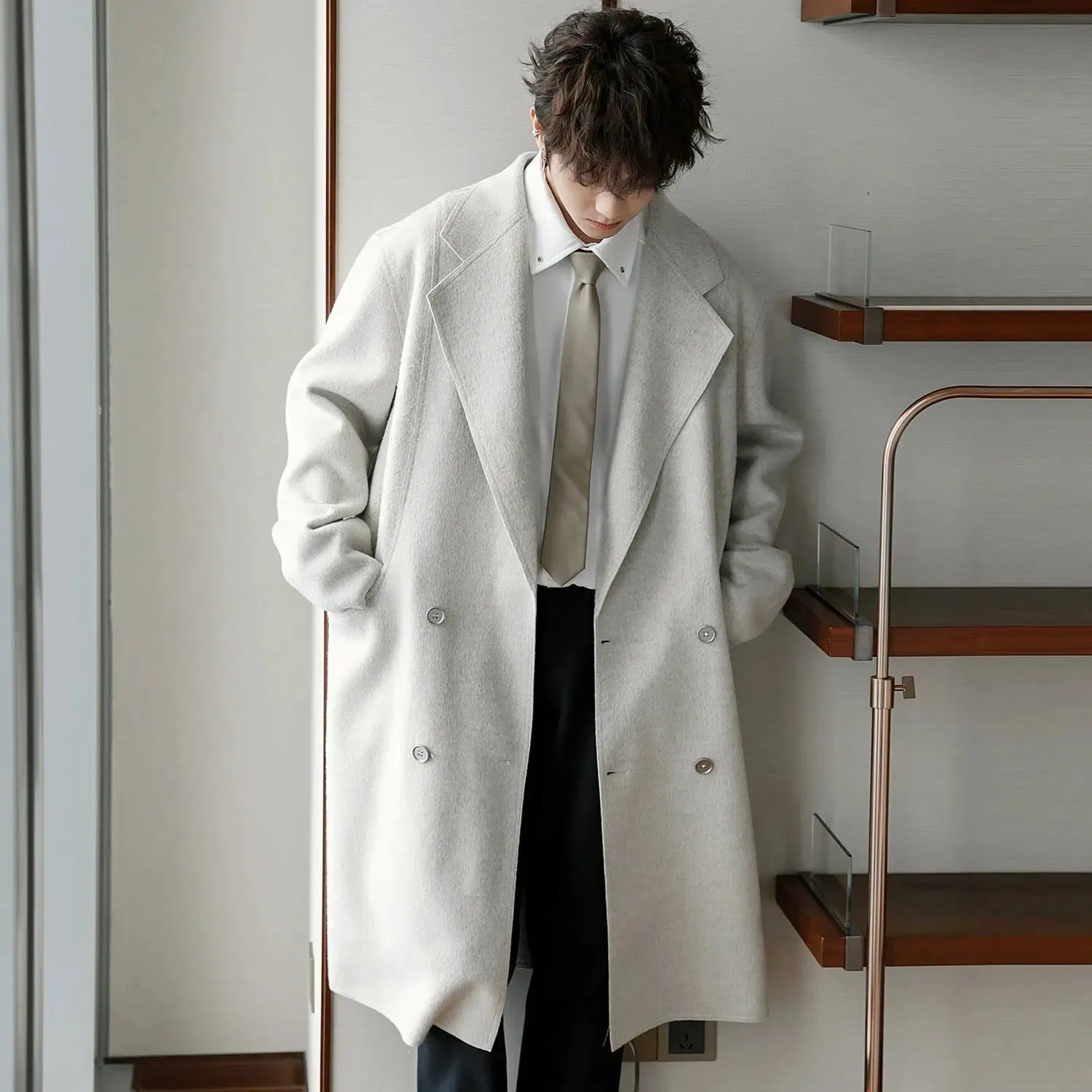 Classic Double-Breasted Wool Coat