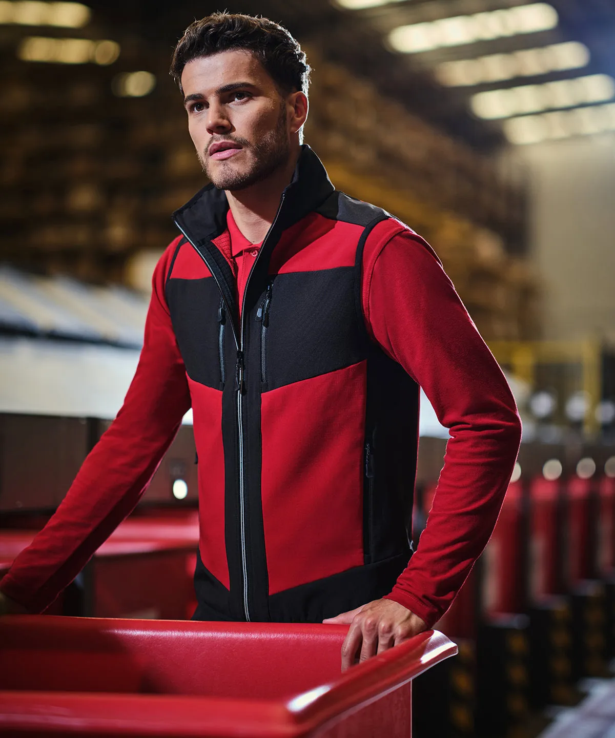 Classic Red/Black - E-Volve unisex 2-layer softshell bodywarmer