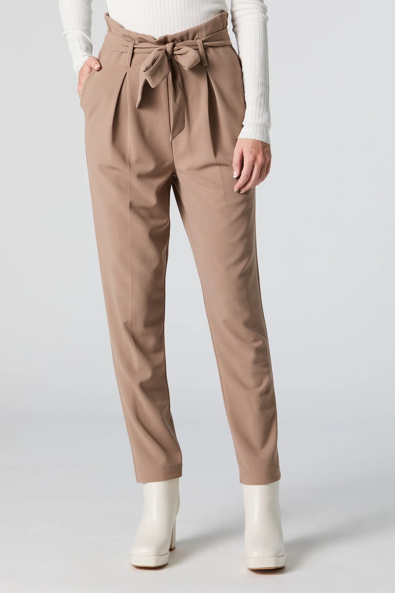 Crepe Paperbag Dress Pant