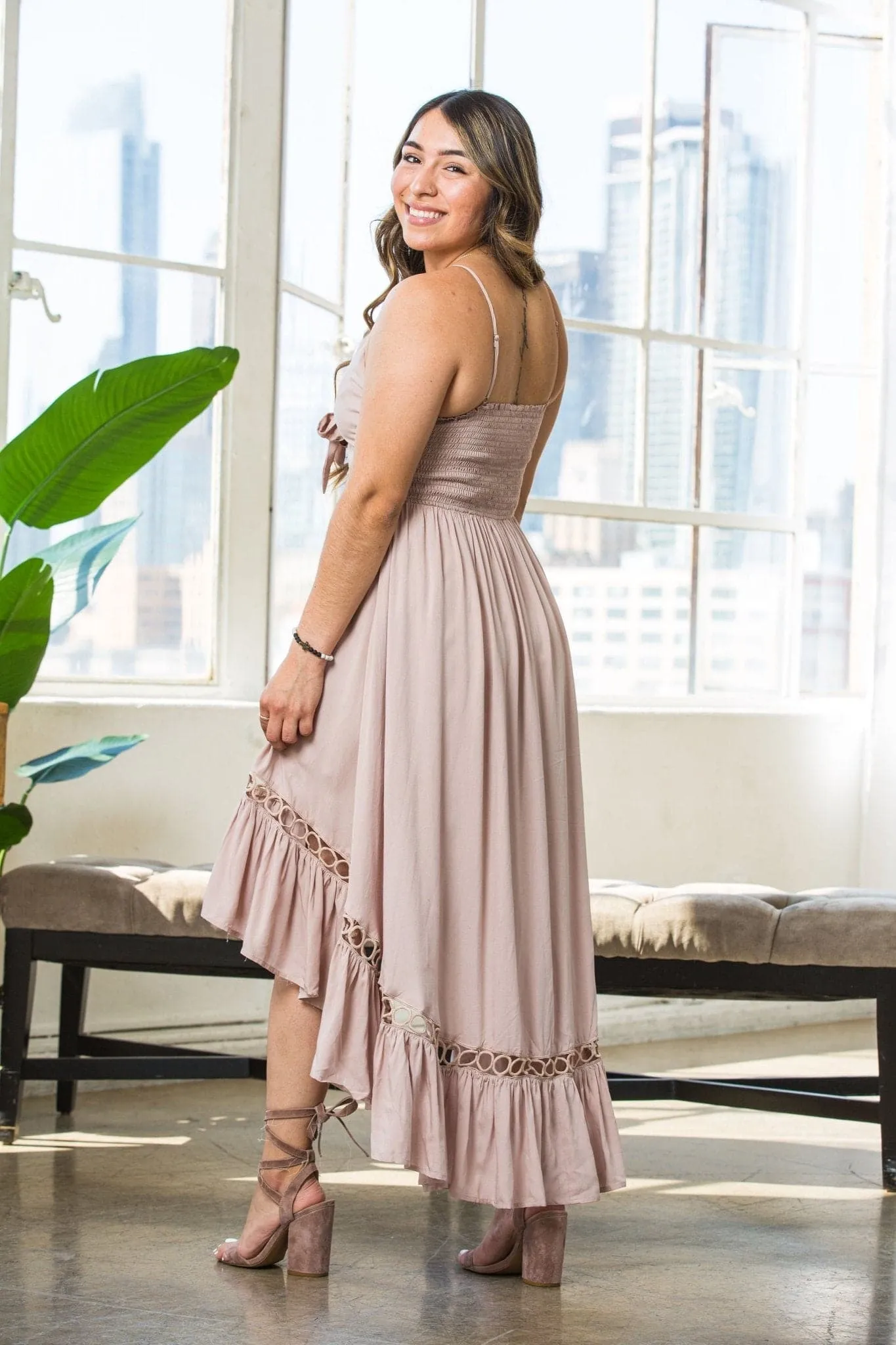 Desert Song High Low Dress - Taupe