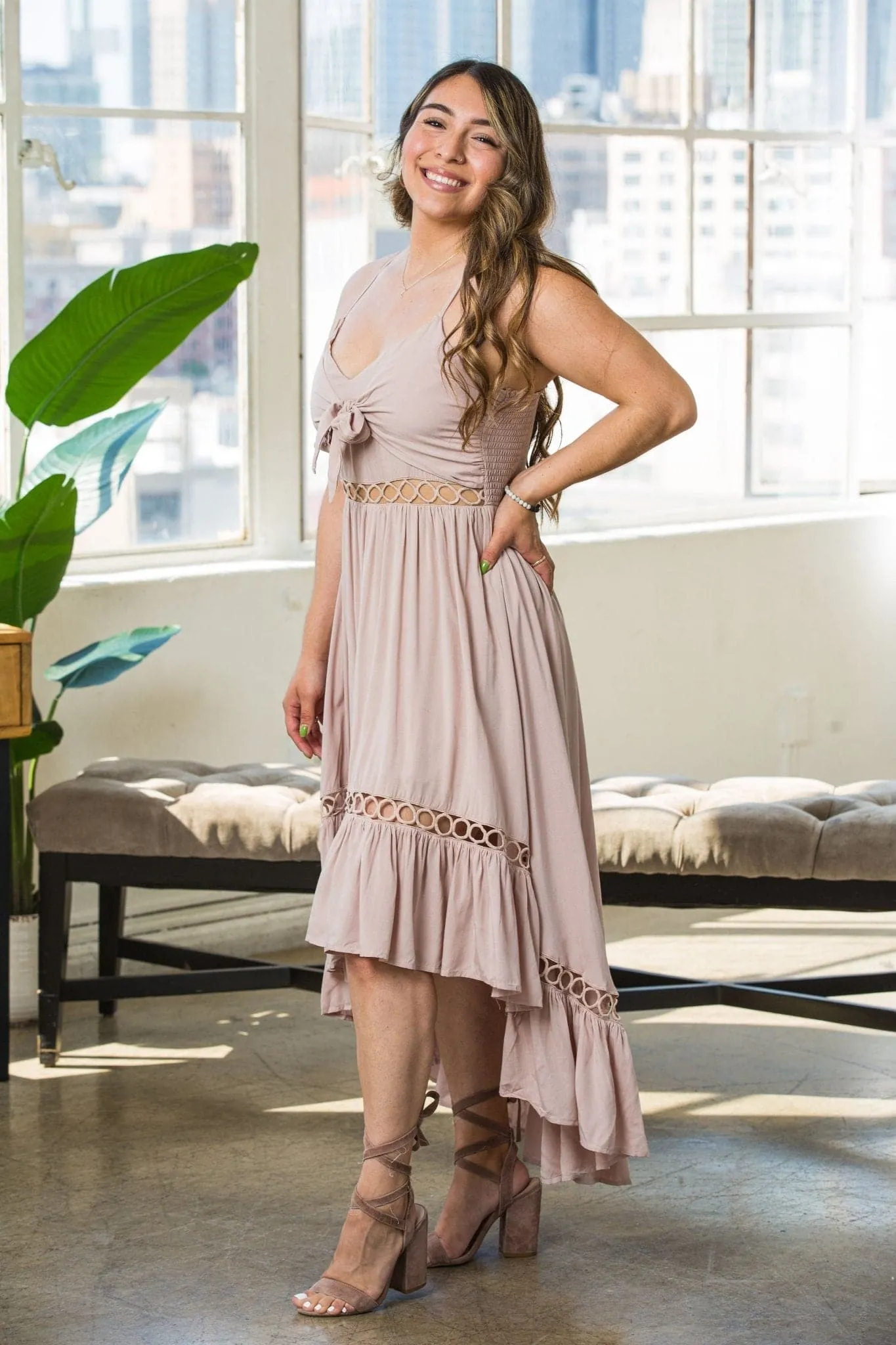 Desert Song High Low Dress - Taupe