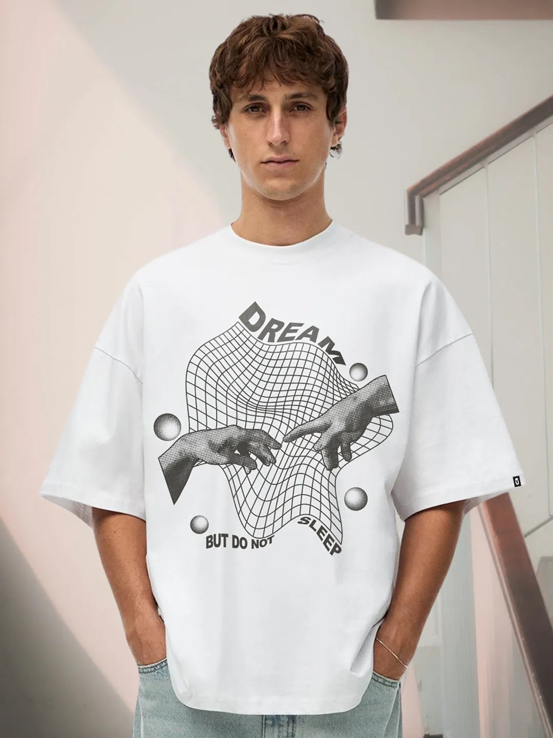 Do Not Sleep Men Oversized Printed T-Shirt