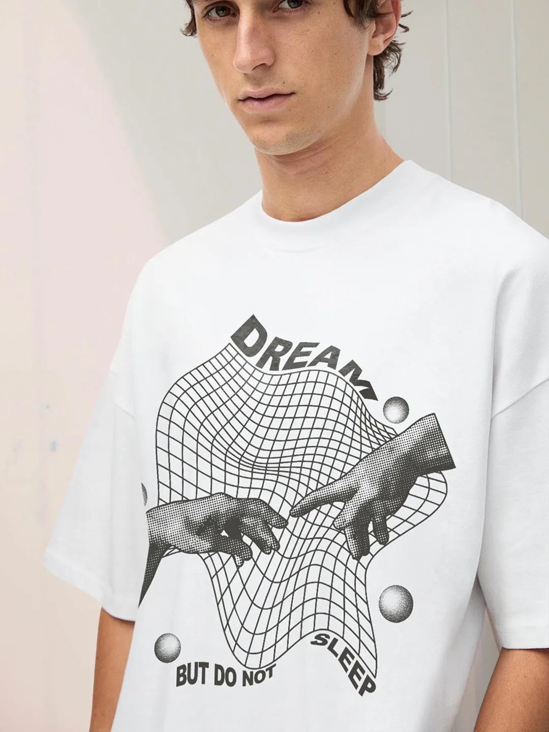 Do Not Sleep Men Oversized Printed T-Shirt