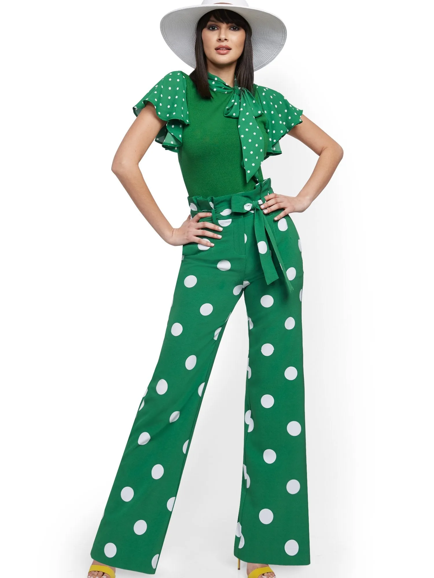 Dot-Print Palazzo Pant - 7th Avenue