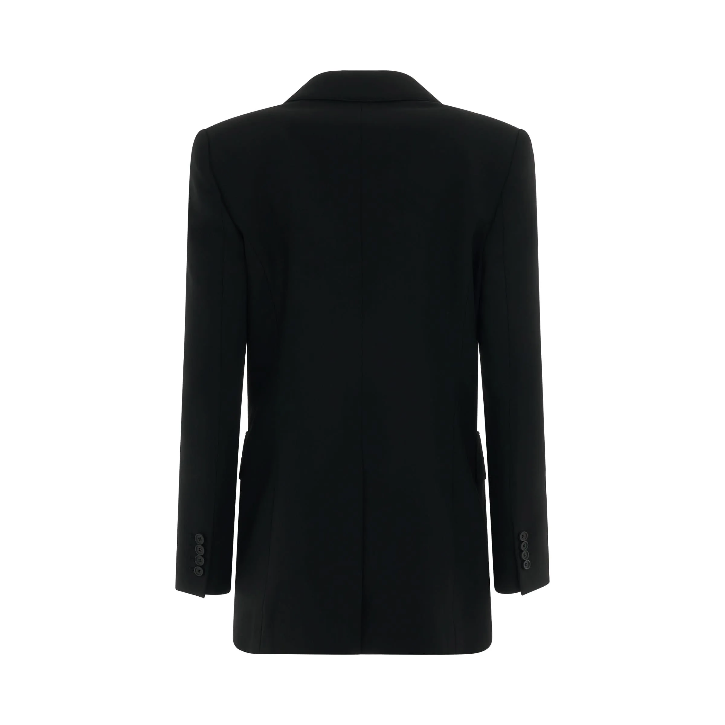 Double Breasted Sartorial Wool Jacket in Black