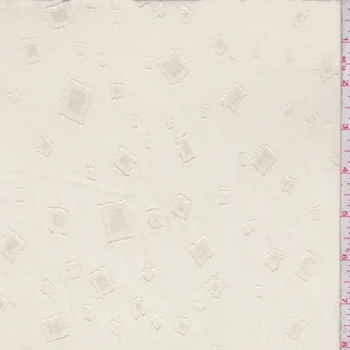 Ecru Circuit Block Chiffon Fabric