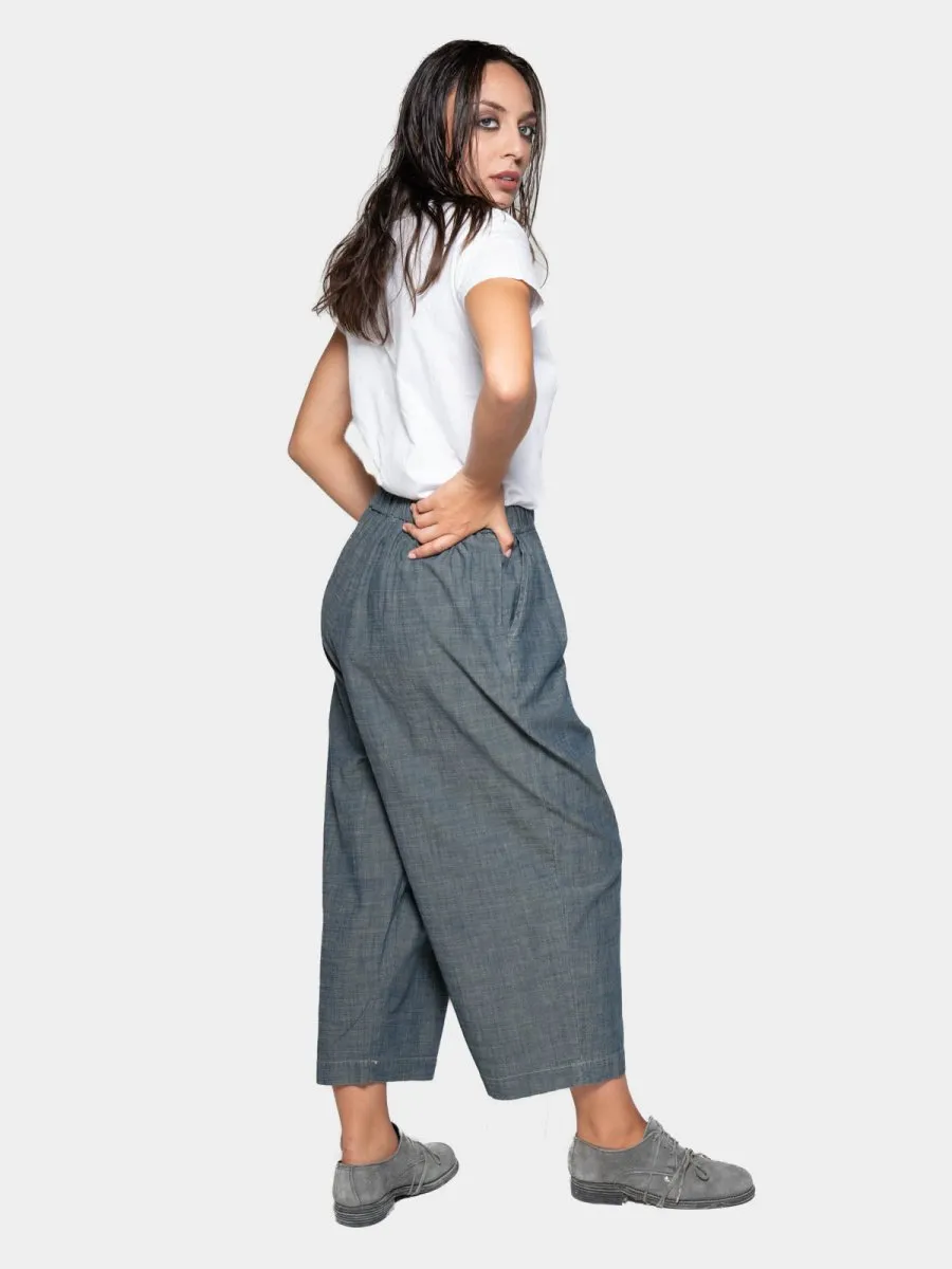 Elastic Waist Cropped Pants