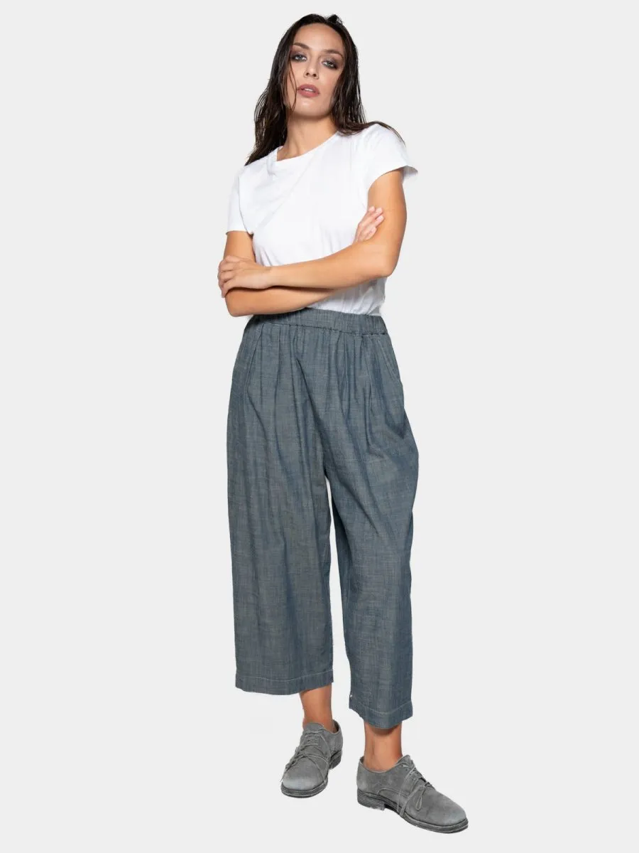 Elastic Waist Cropped Pants