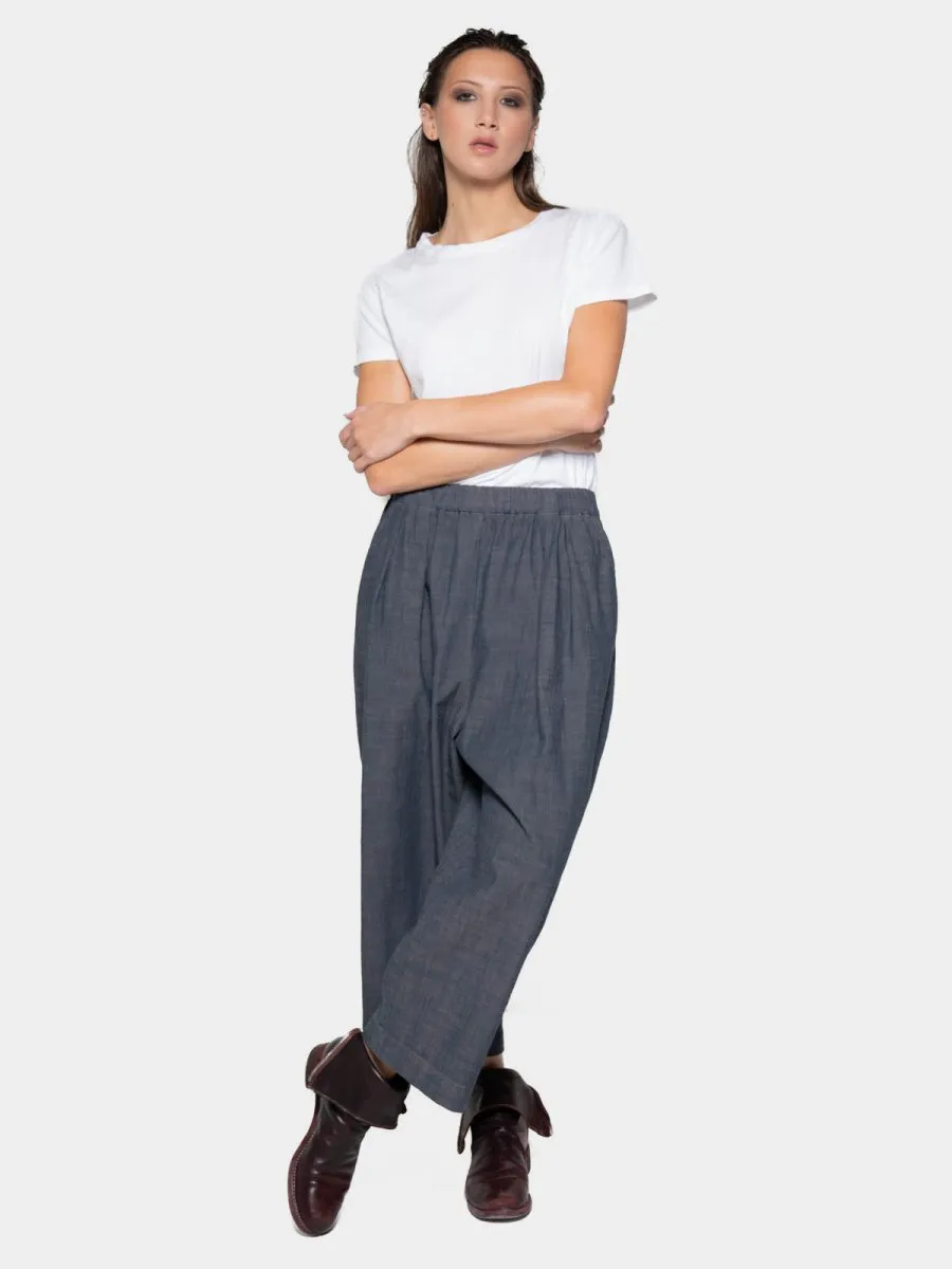 Elastic Waist Cropped Pants