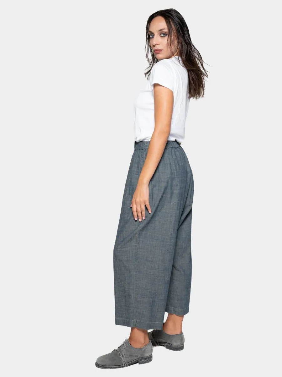 Elastic Waist Cropped Pants