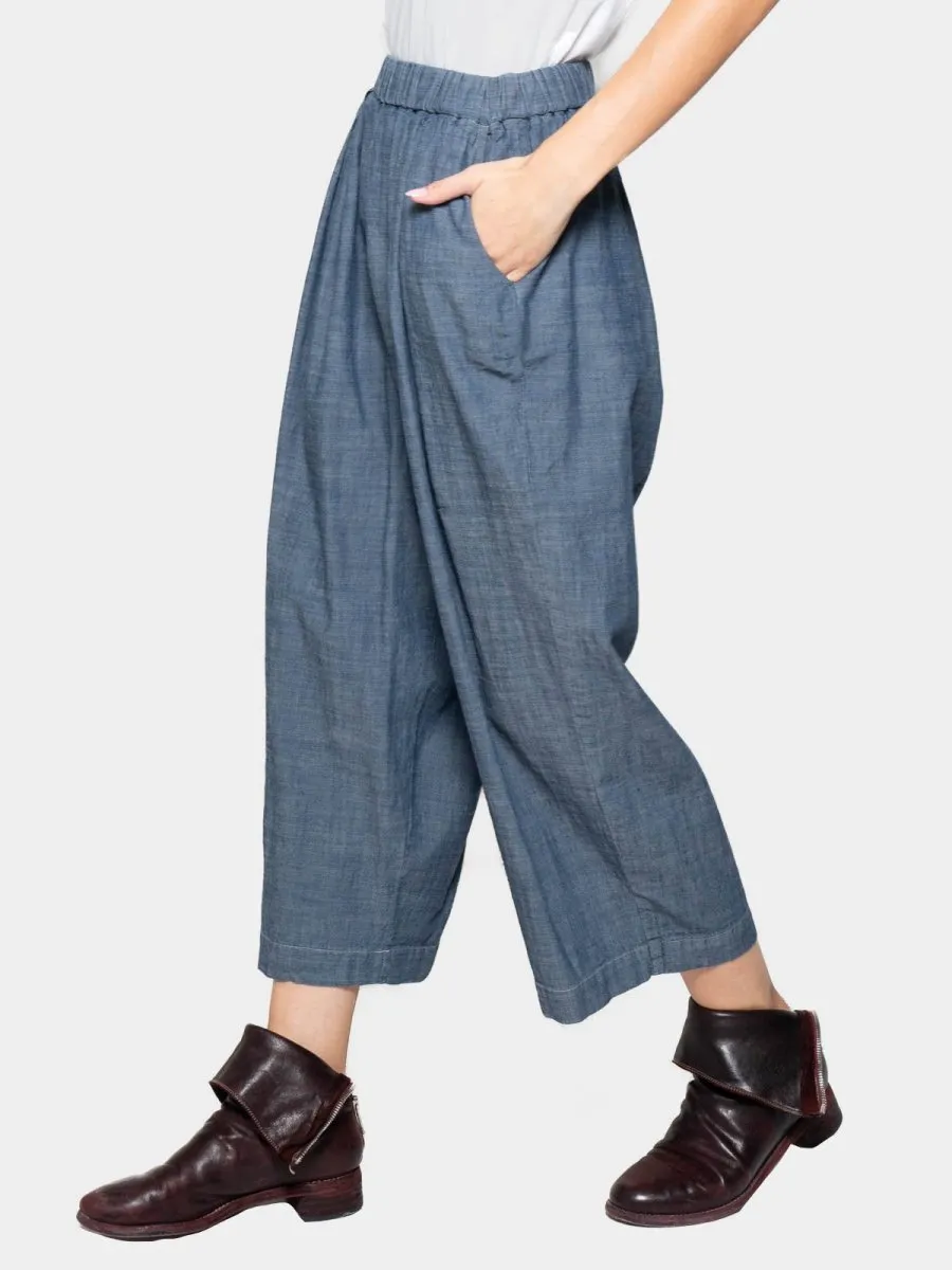 Elastic Waist Cropped Pants