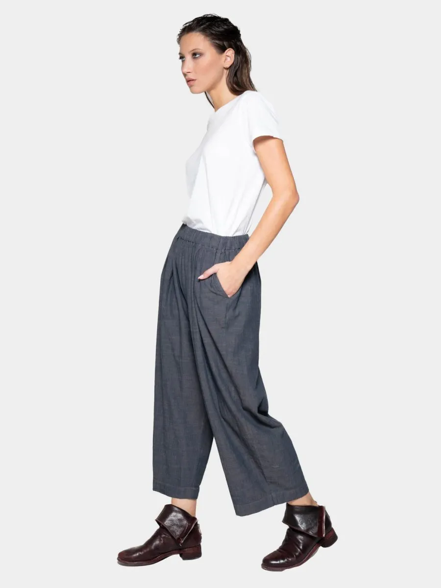 Elastic Waist Cropped Pants