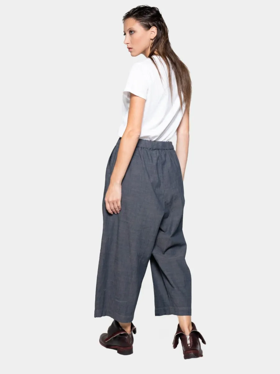 Elastic Waist Cropped Pants