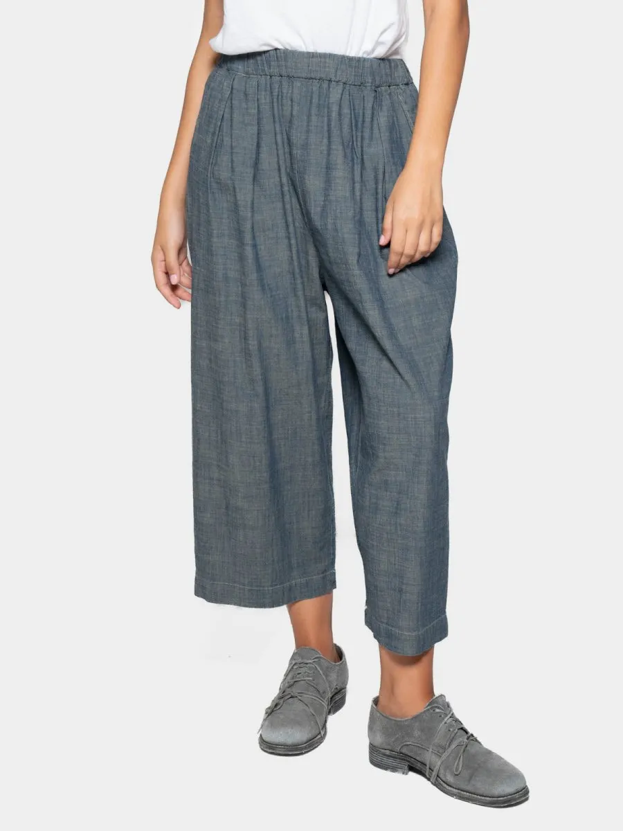 Elastic Waist Cropped Pants