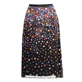 Embroidered Straight Skirt