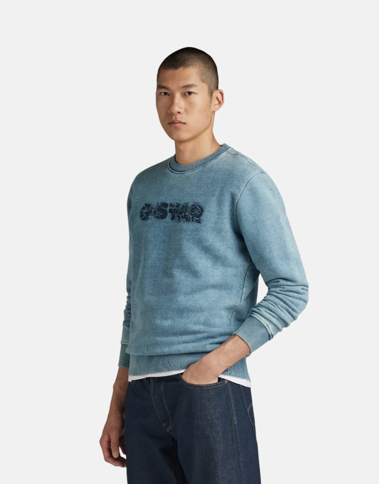 G-Star RAW Distressed Logo Sweatshirt