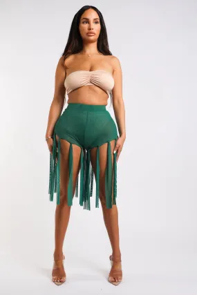 Get Party-Ready - Fringed Mesh Sexy Shorts