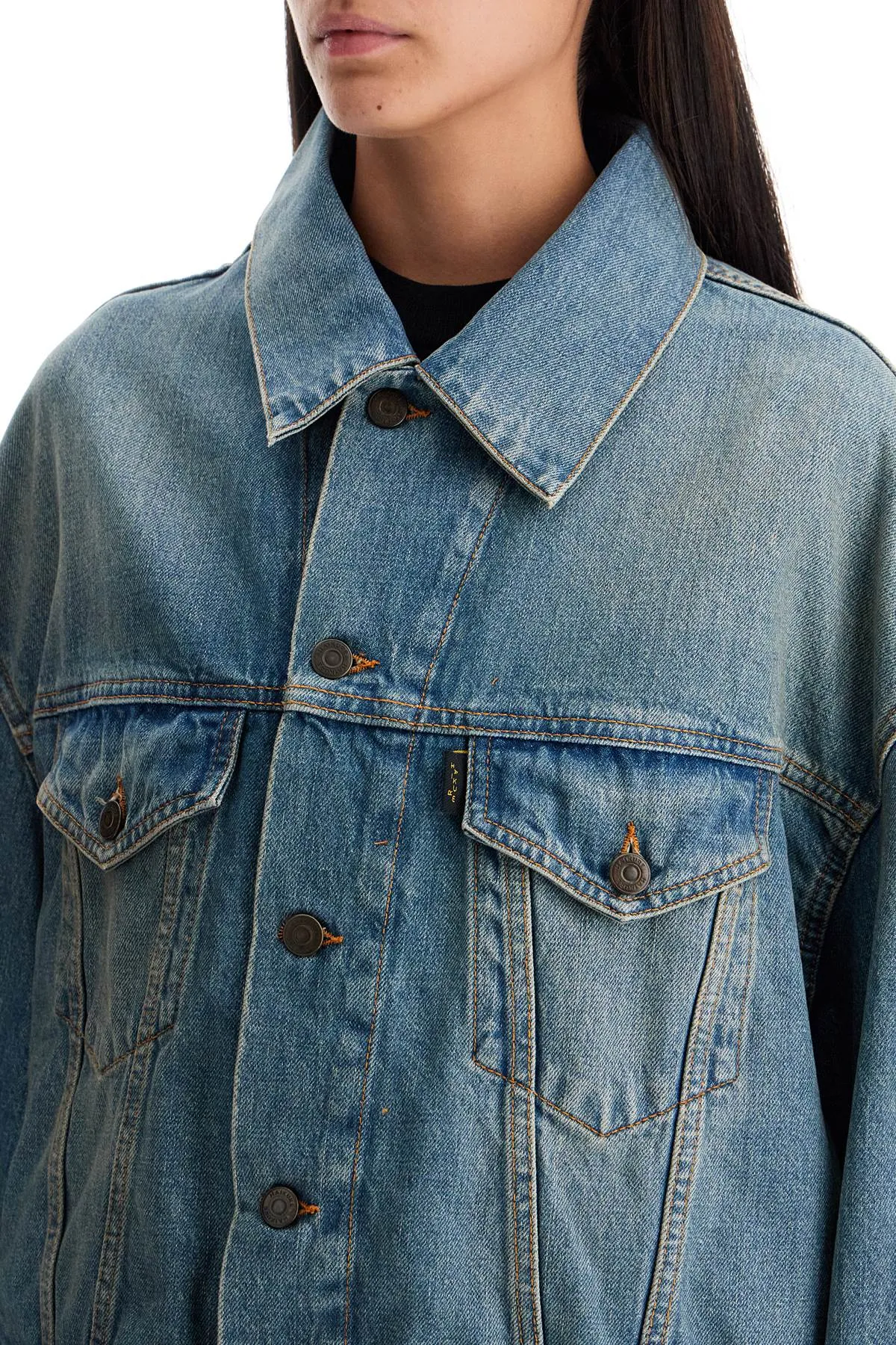 Haikure Denim Boxy Jacket With Spencer