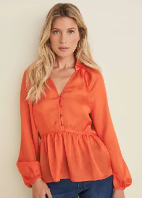 High-Low Blouse - Orange