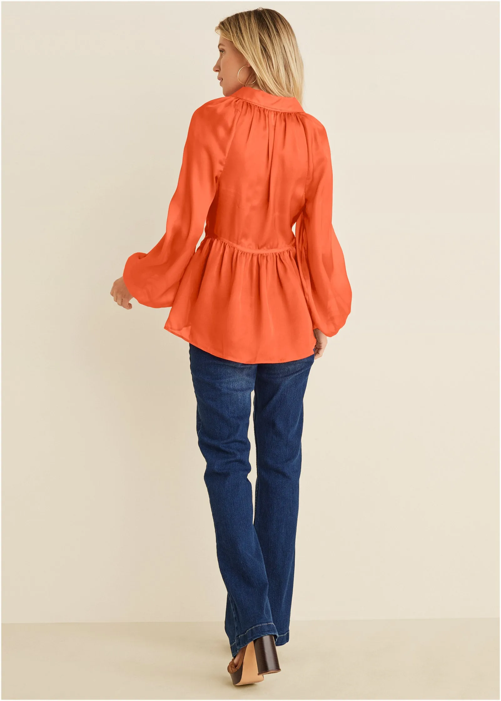 High-Low Blouse - Orange