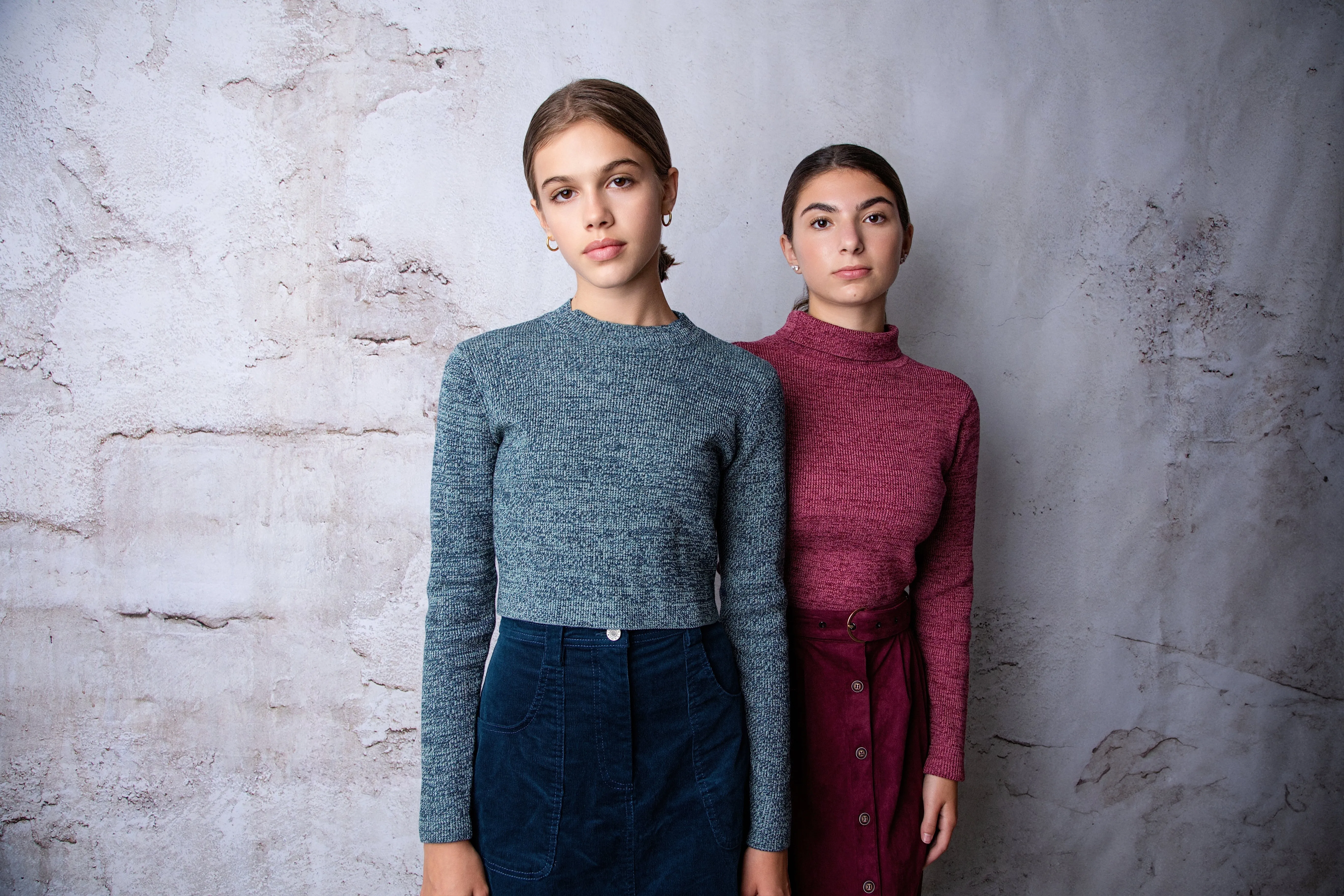 HKN550-STRIPPED RIBBED TURTLENECK-Teal