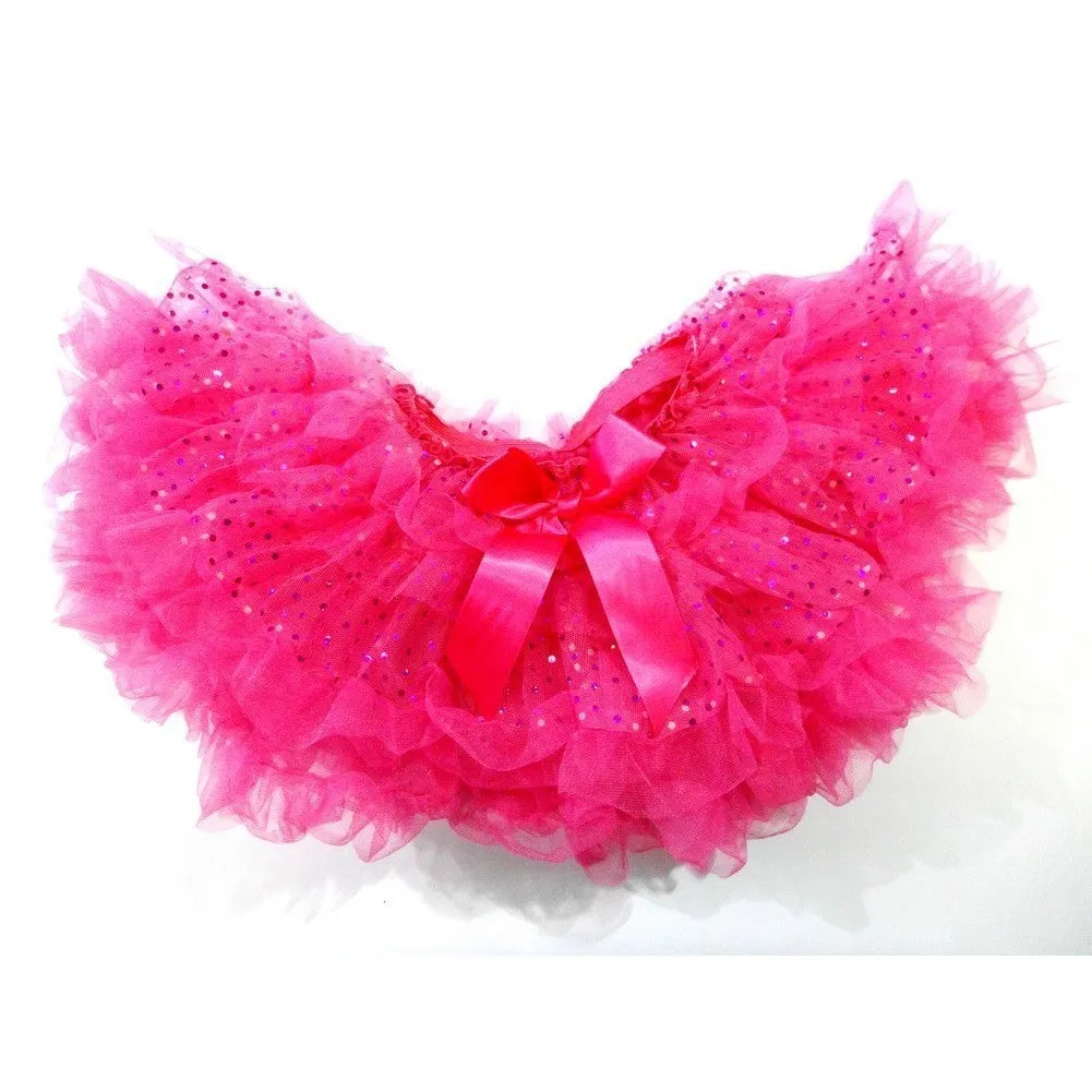 Hot Pink Sparkle Fluffy Tutu Skirt Girls S-XL