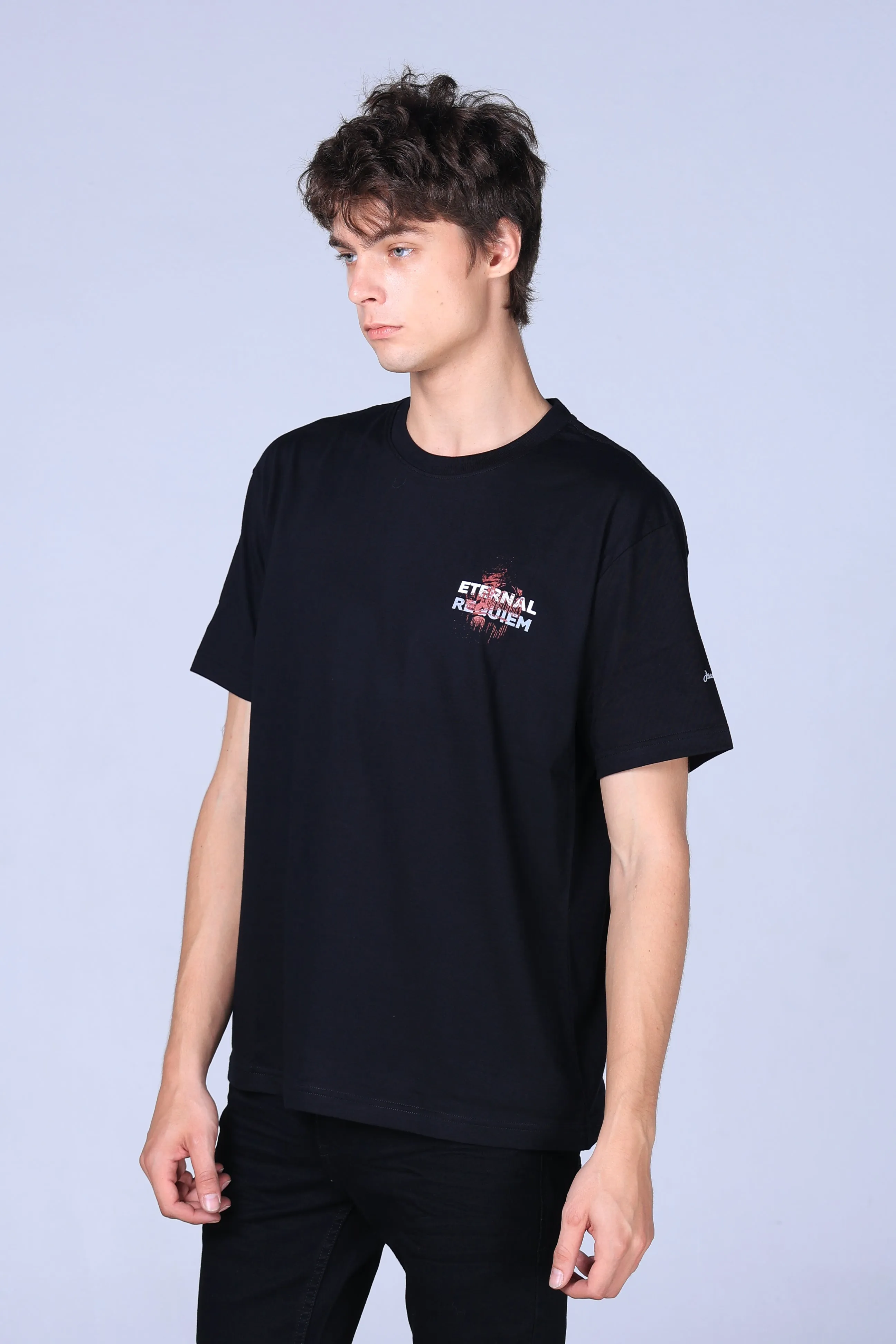 Jack Russel - Men T-Shirts - Klassik TJ-OZ18/BK Oversized Eternal Requiem Black