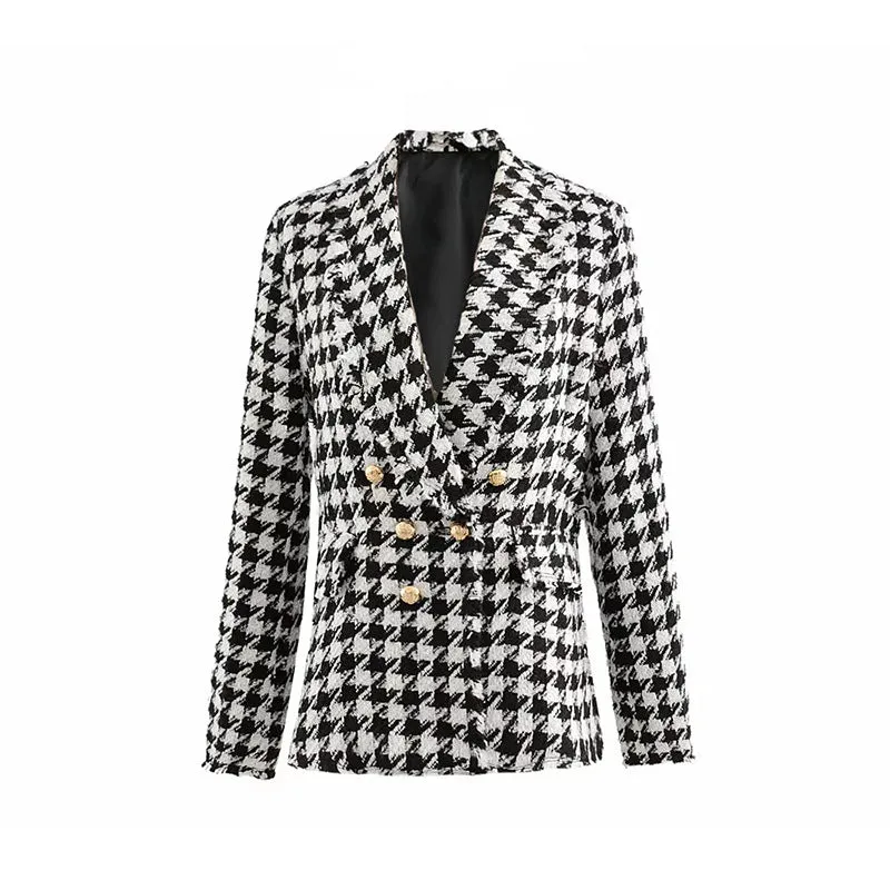 jacket women Spring autumn  plaid jacket