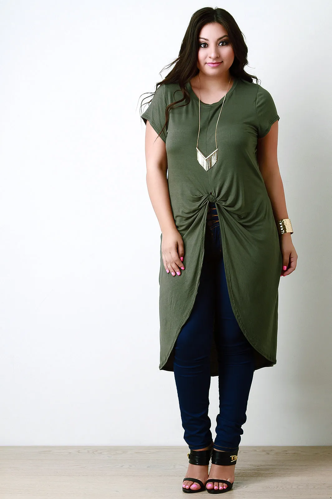 Jersey Twist Knot High Low Maxi Top