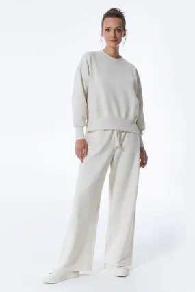 Lea Elastic Waist Pants Off White