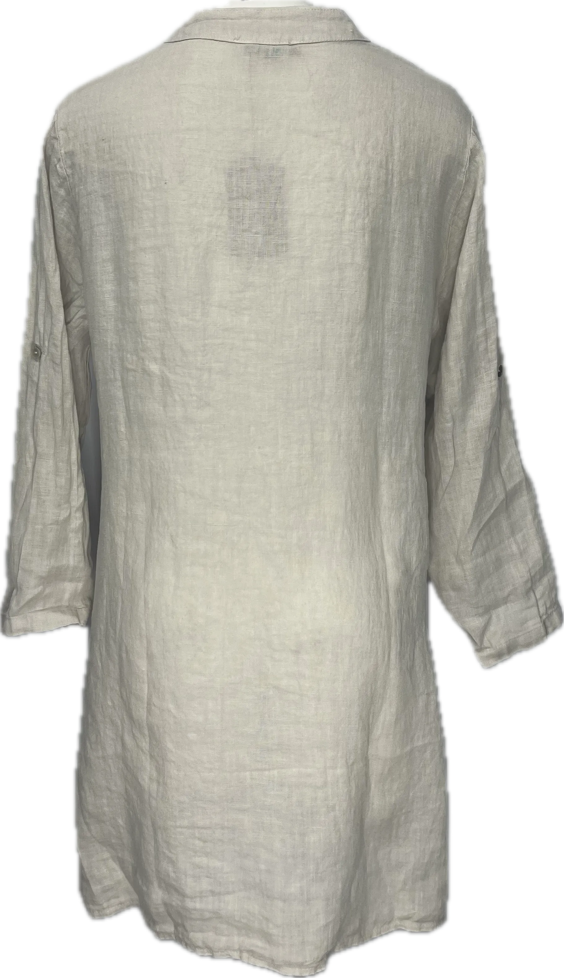 Linen High-Low Button-Up Shirt