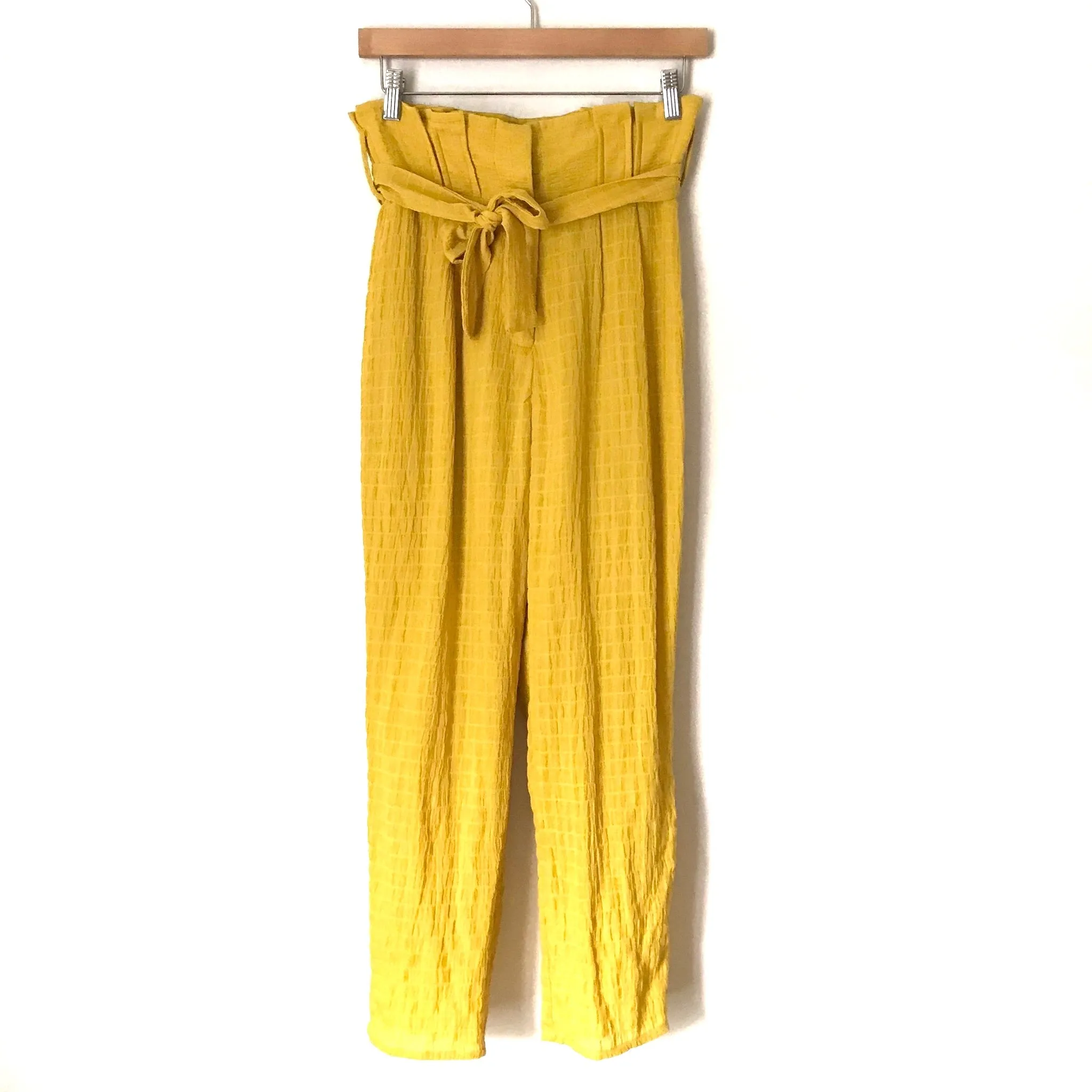 Lovers   Friends Mustard High Waisted Paperbag Pants- Size S (Inseam 24”)