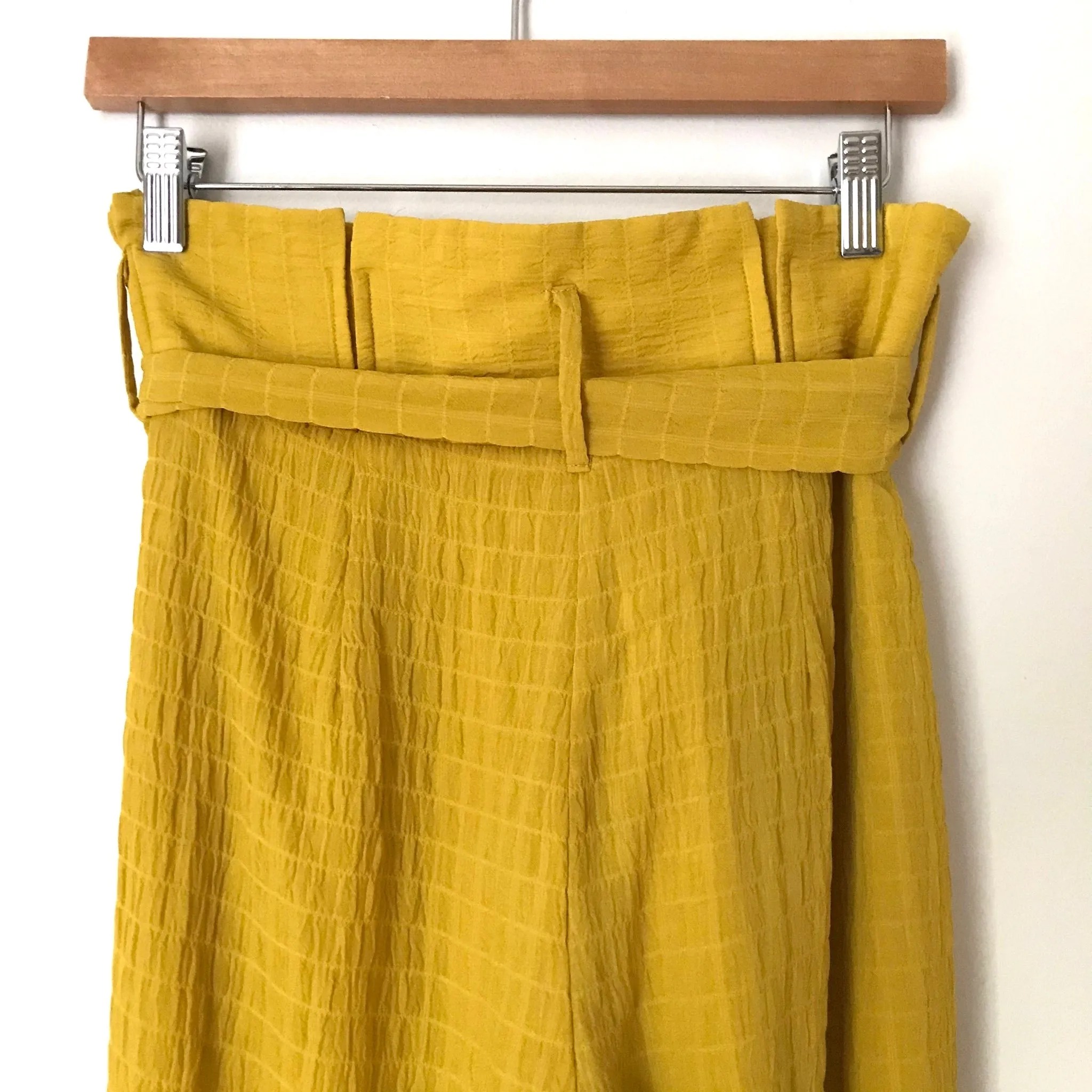 Lovers   Friends Mustard High Waisted Paperbag Pants- Size S (Inseam 24”)