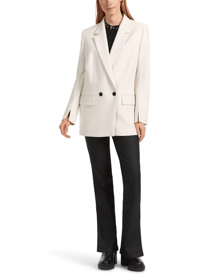 Marc Cain Collections Classic Double Breasted Blazer In Light Beige VC 34.16 W22 COL 182