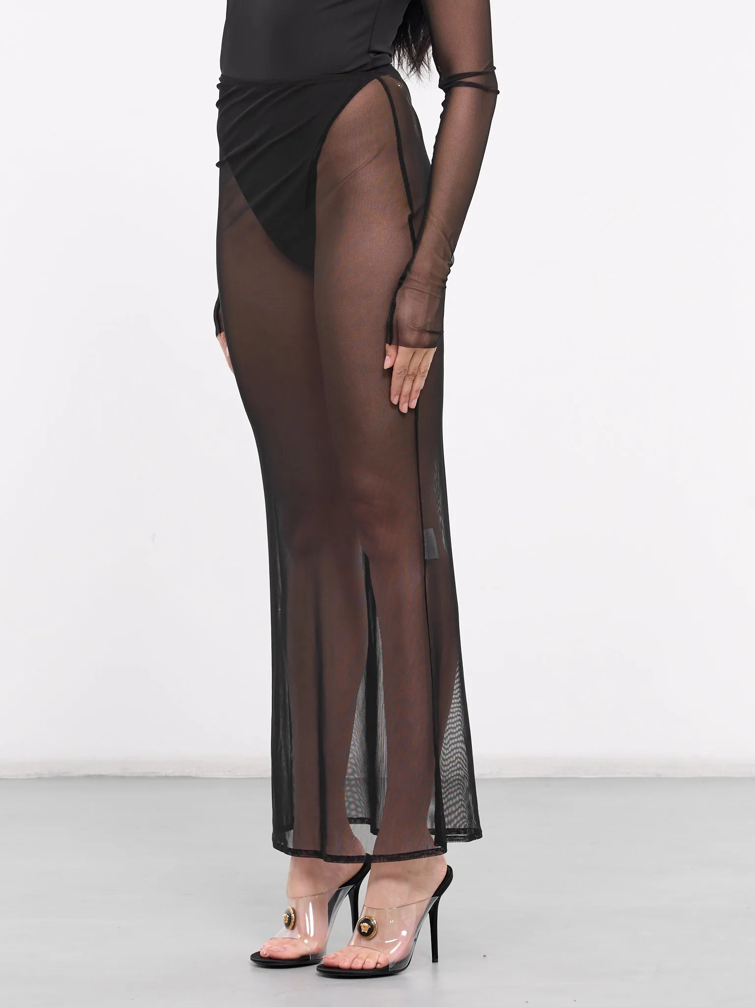 Mesh Maxi Skirt (SMS-BLACK-MESH)