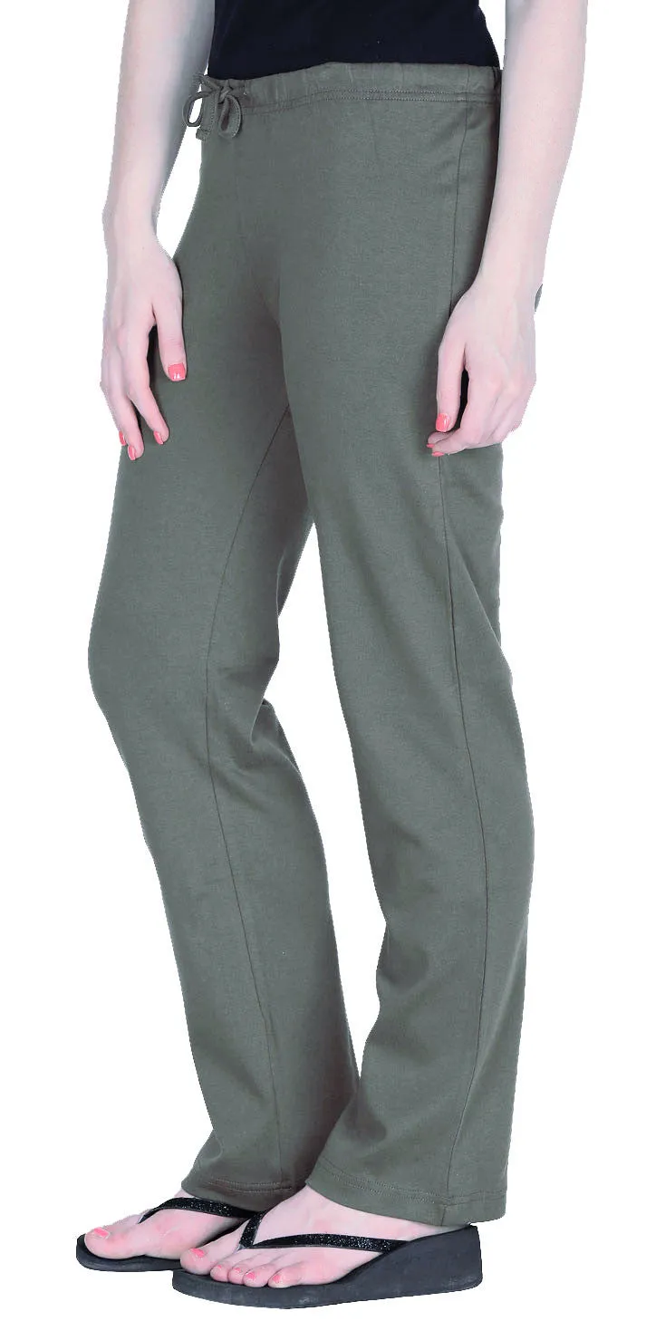 Organic Womens Cotton Pilates Pajama Yoga Pants GOTS Certified (Olive)