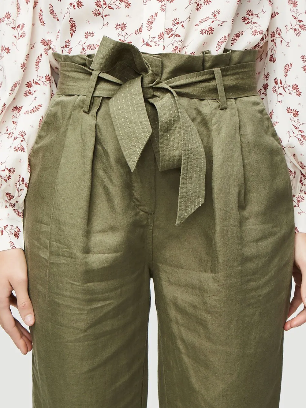 Paperbag Trouser -- Army Green