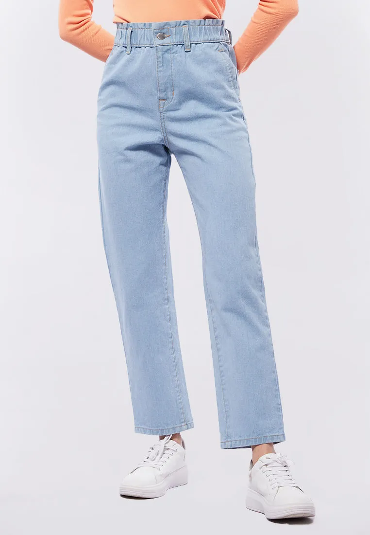 Paperbag Waist Denim Pants