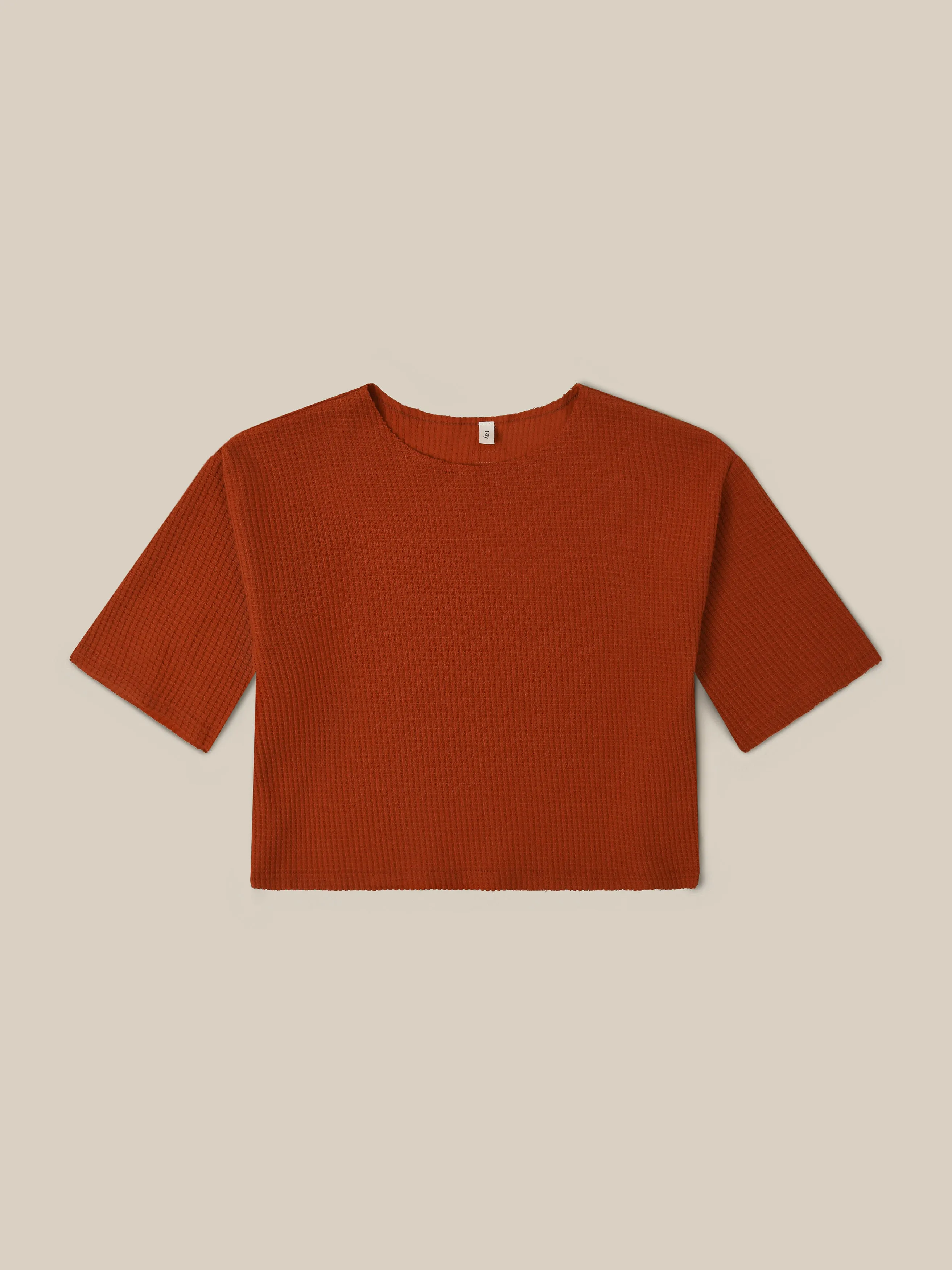 Paprika Waffle Boxy Sweatshirt