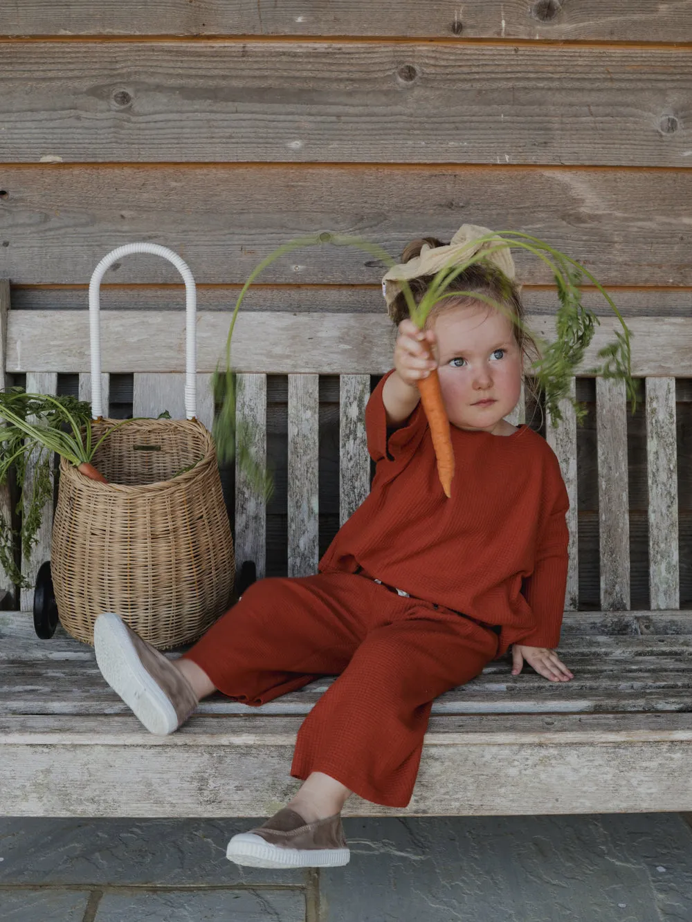 Paprika Waffle Boxy Sweatshirt