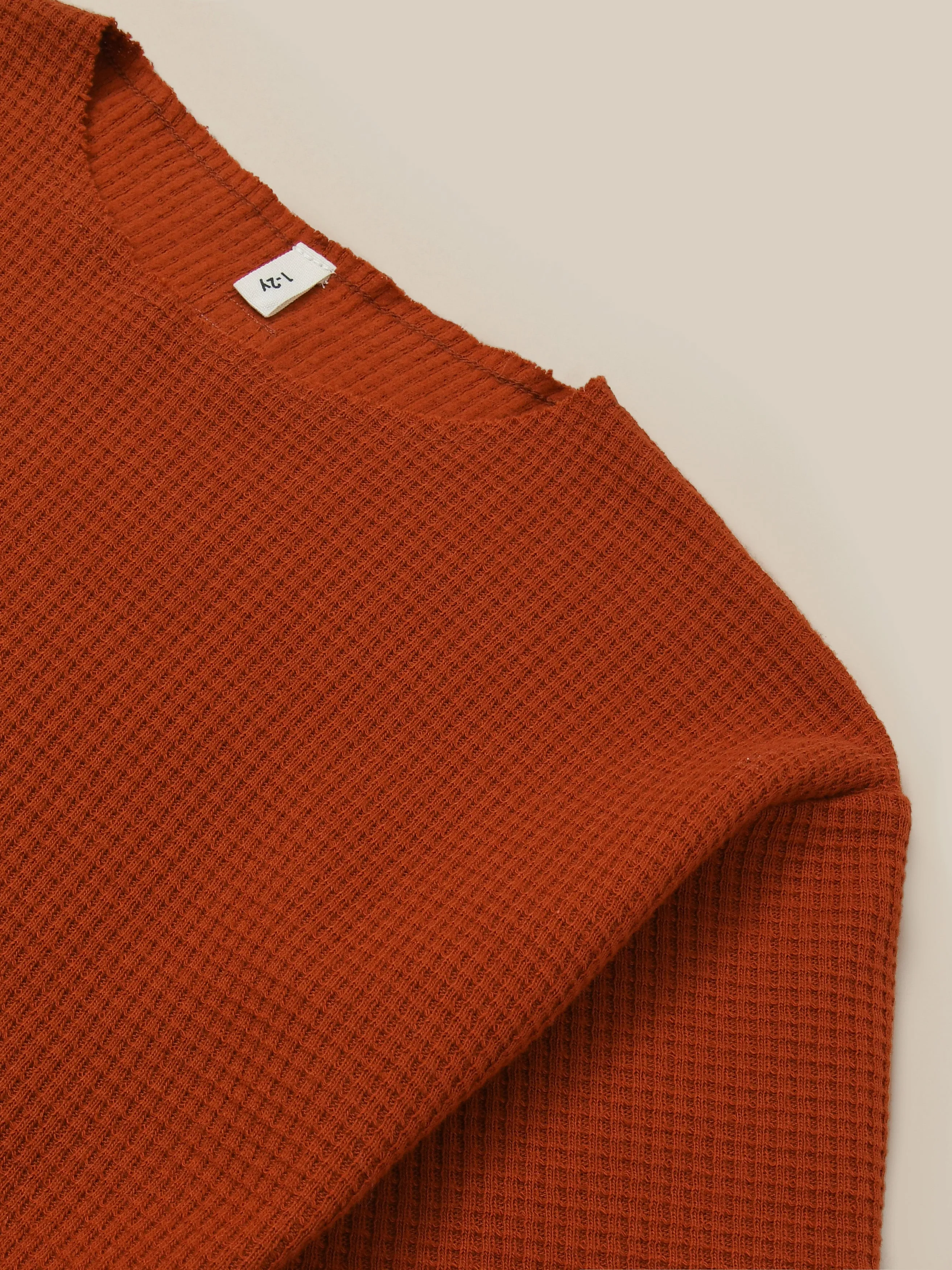 Paprika Waffle Boxy Sweatshirt