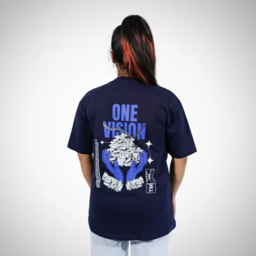 "One Vision" "Teddy" "True Love" Oversized Blue T-Shirt By DemonWear Combo Pack Of 3 for Her