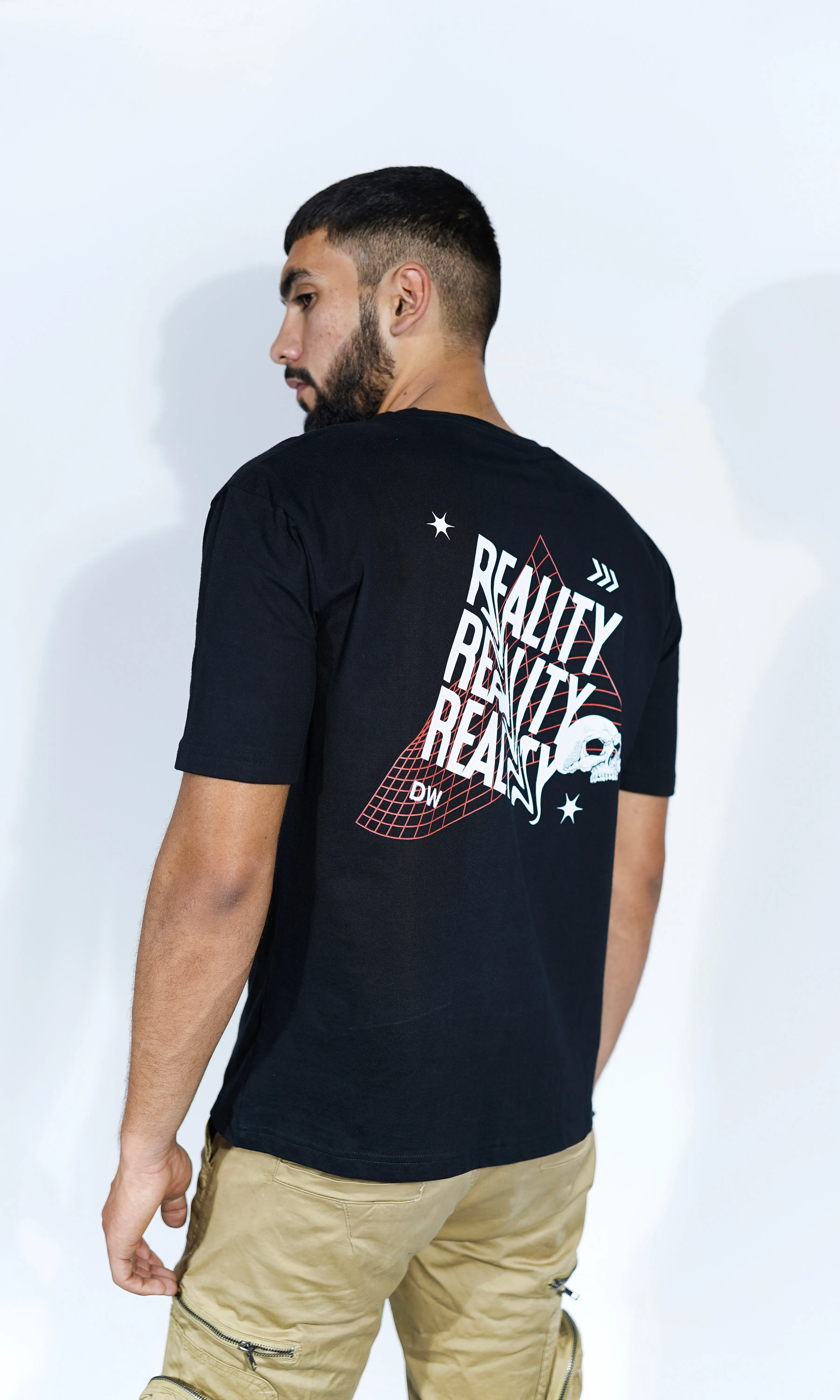 "Reality" Relaxed Black T-Shirt By DemonWear for Him