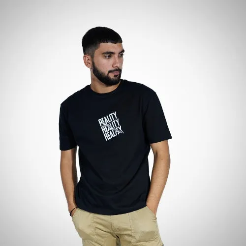 "Reality" Relaxed Black T-Shirt By DemonWear for Him