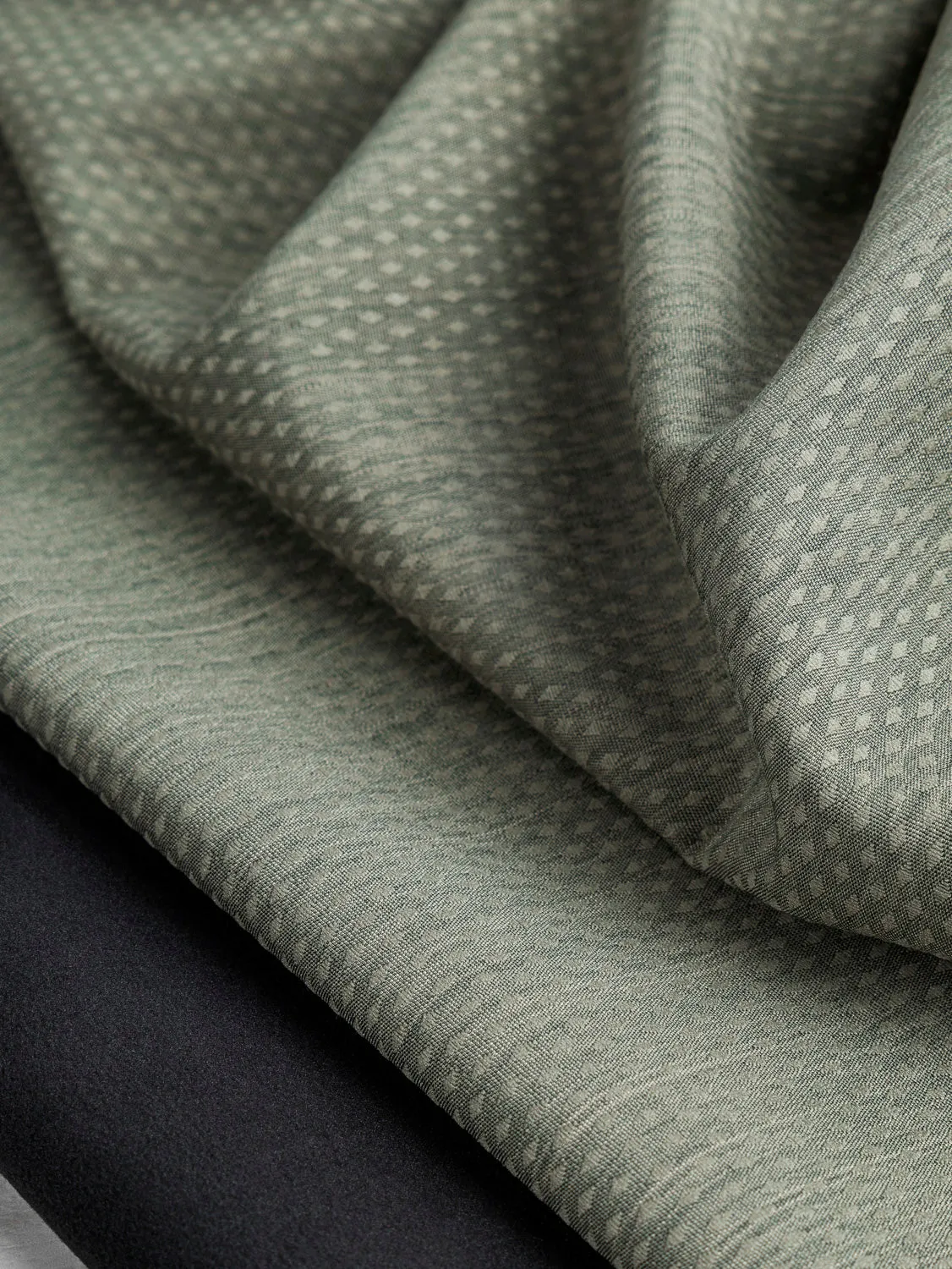 Recycled Fleeceback Softshell Deadstock - Sage Green - Swatch