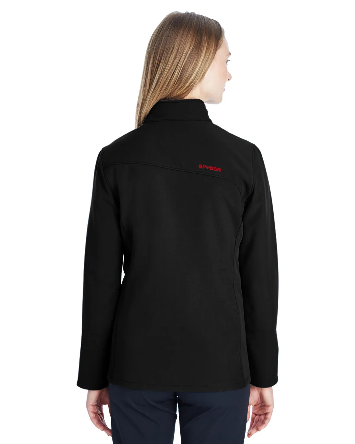 Spyder Ladies Transport Softshell Jackets, Black/ Red